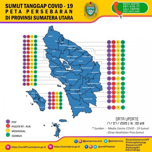 Peta Persebaran 17 Juli di Provinsi Sumatera Utara 